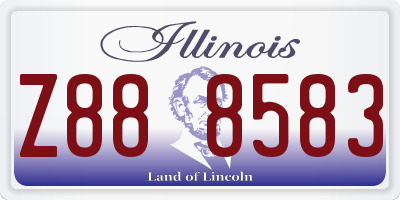 IL license plate Z888583
