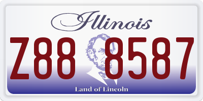 IL license plate Z888587