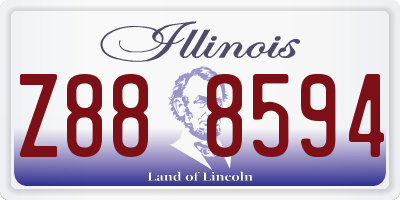 IL license plate Z888594