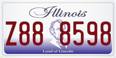 IL license plate Z888598