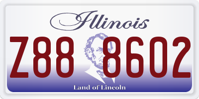 IL license plate Z888602