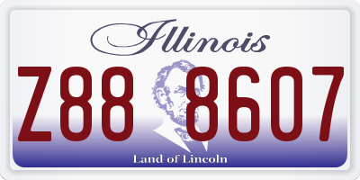 IL license plate Z888607