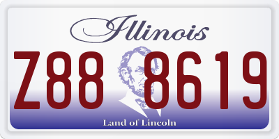 IL license plate Z888619