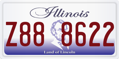 IL license plate Z888622