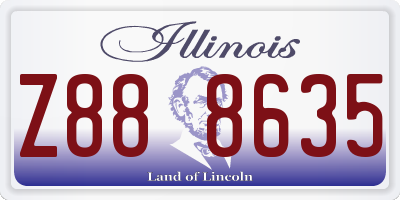 IL license plate Z888635