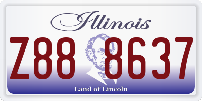 IL license plate Z888637