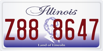 IL license plate Z888647