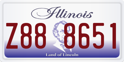 IL license plate Z888651