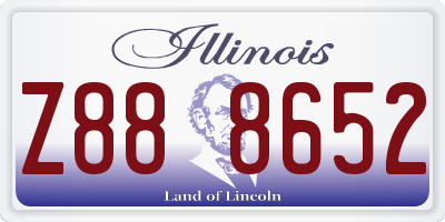 IL license plate Z888652