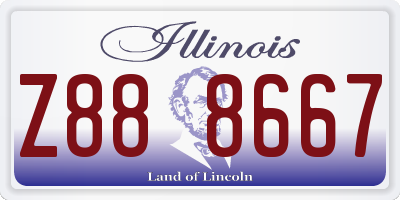 IL license plate Z888667