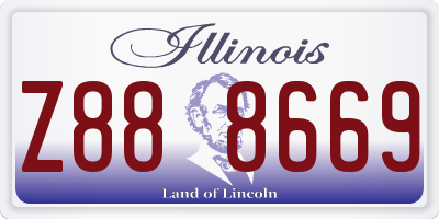 IL license plate Z888669