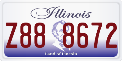 IL license plate Z888672