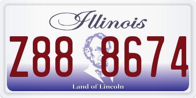 IL license plate Z888674