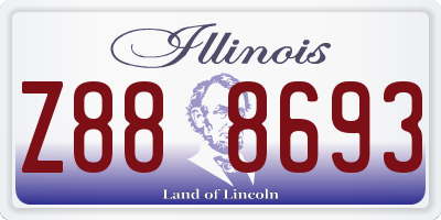 IL license plate Z888693