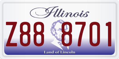 IL license plate Z888701