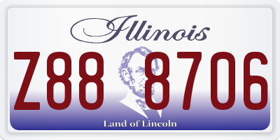 IL license plate Z888706
