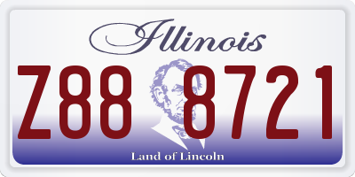 IL license plate Z888721
