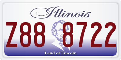 IL license plate Z888722
