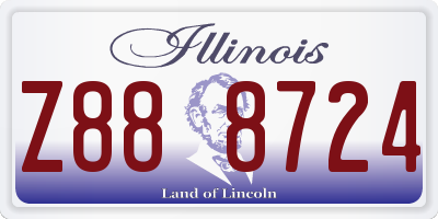 IL license plate Z888724