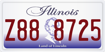 IL license plate Z888725