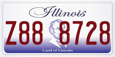 IL license plate Z888728