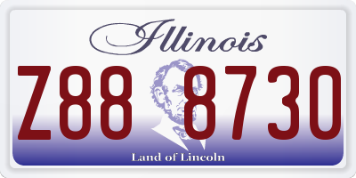 IL license plate Z888730