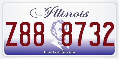 IL license plate Z888732
