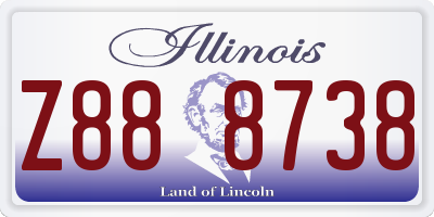 IL license plate Z888738