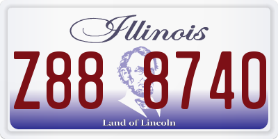 IL license plate Z888740