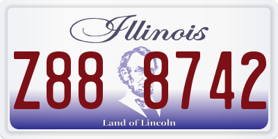 IL license plate Z888742