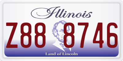 IL license plate Z888746