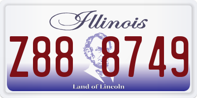 IL license plate Z888749