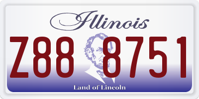 IL license plate Z888751