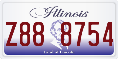 IL license plate Z888754