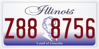 IL license plate Z888756