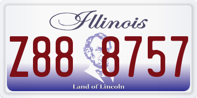 IL license plate Z888757