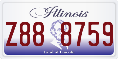 IL license plate Z888759