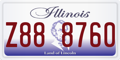 IL license plate Z888760