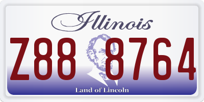 IL license plate Z888764