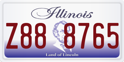 IL license plate Z888765