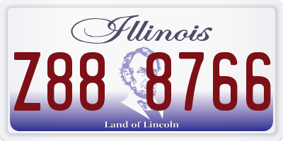 IL license plate Z888766