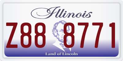 IL license plate Z888771