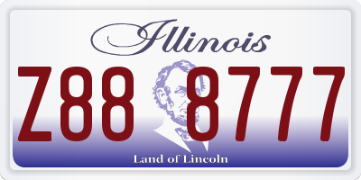 IL license plate Z888777