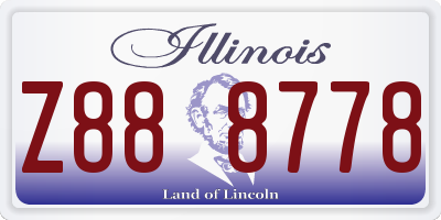 IL license plate Z888778