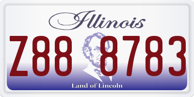 IL license plate Z888783