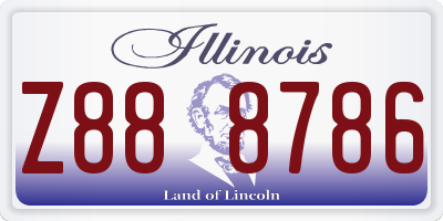 IL license plate Z888786