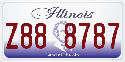 IL license plate Z888787