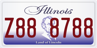 IL license plate Z888788