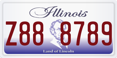 IL license plate Z888789