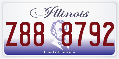 IL license plate Z888792